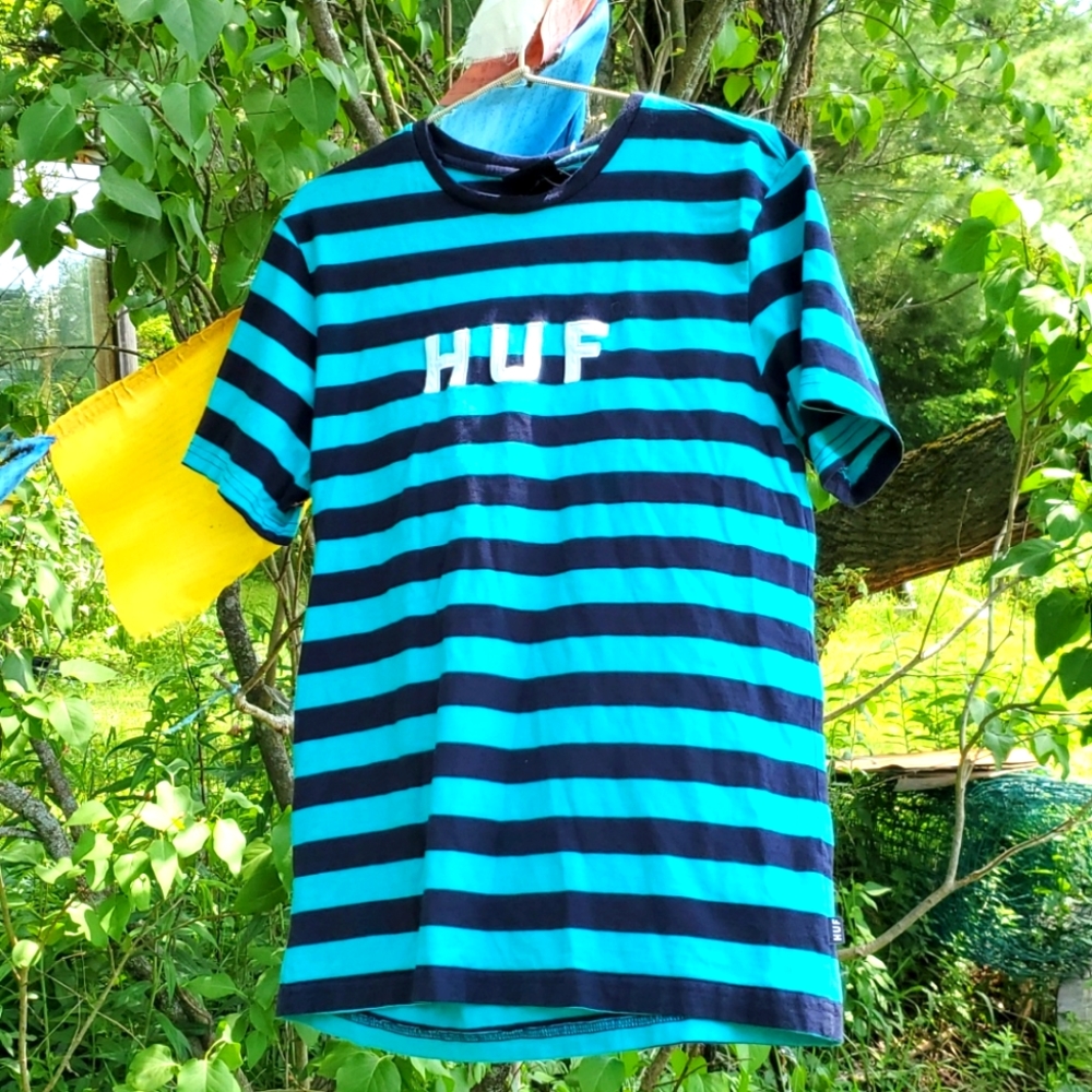 HUF Short Sleeve Striped Shirt Embroidered HUF L